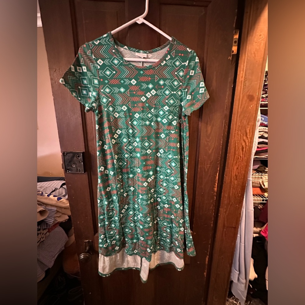 Geometric Green Dress